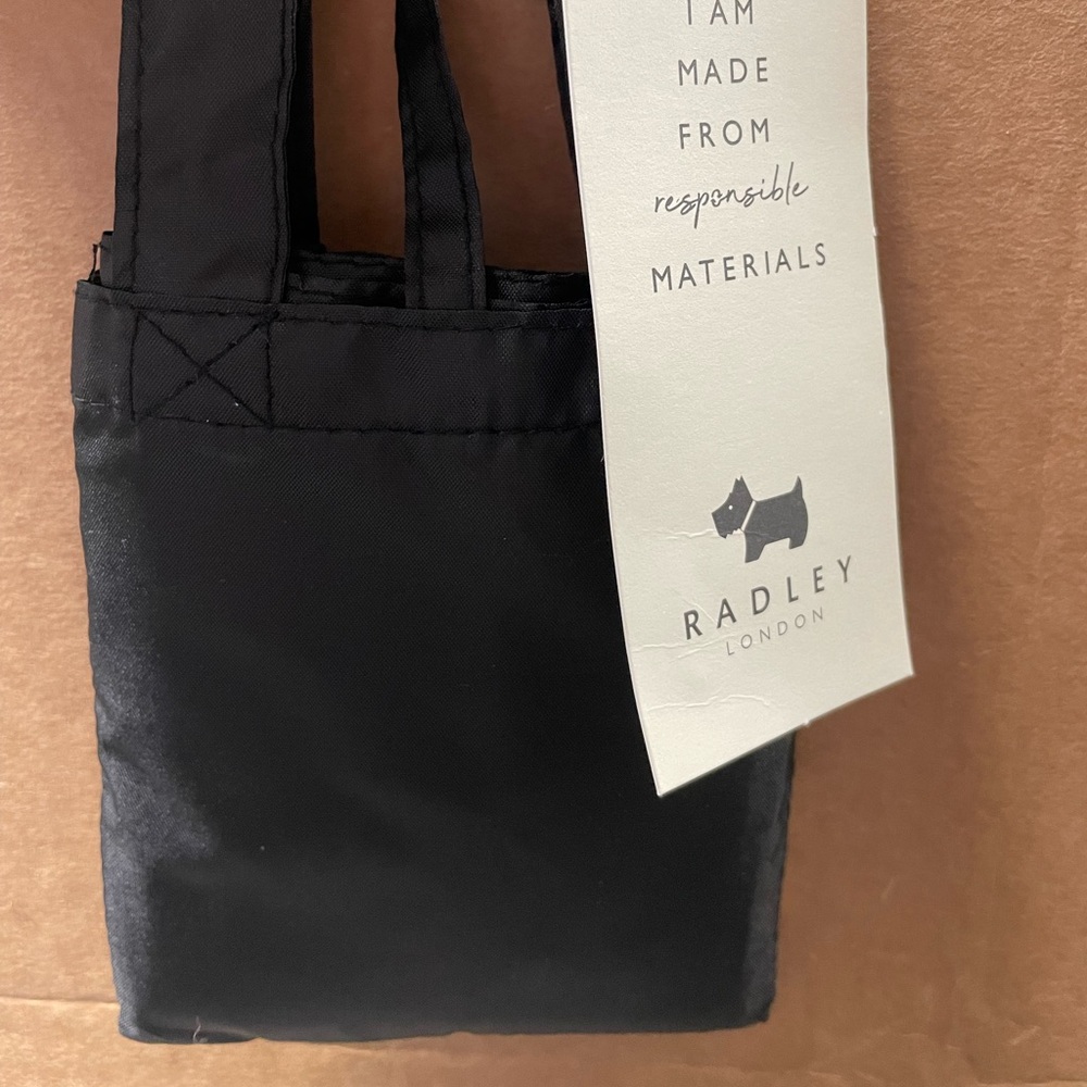 NWT Radley London Responsible Foldaway Stripey Black and White tote bag - Picture 8 of 9